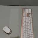 Wireless Keyboard and Mouse Combo - Full Size Slim Thin Wireless Keyboard Mouse with Numeric Keypad 2.4G Stable Connection Adjustable DPI - Rose Gold & White