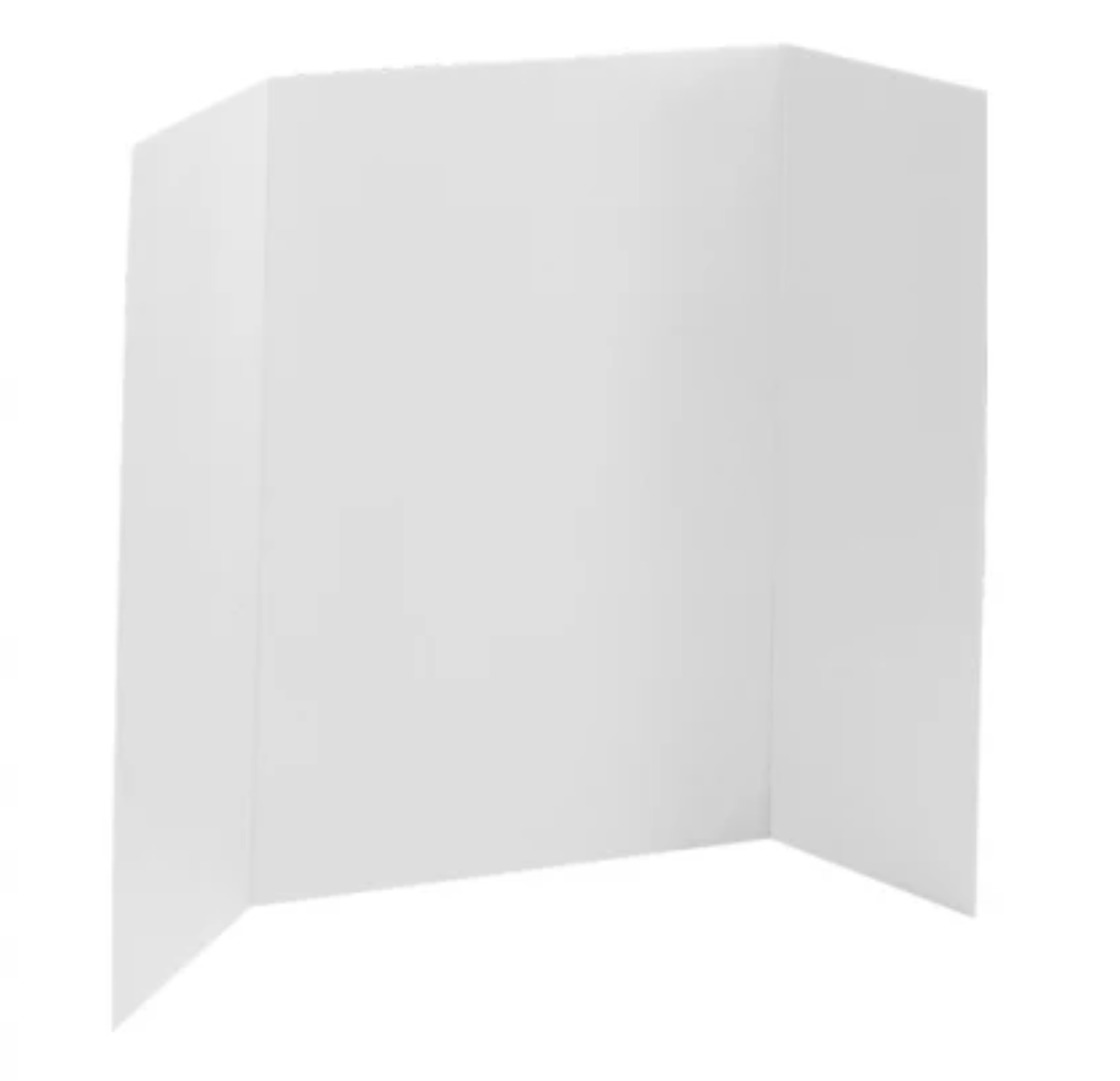 Tri-Fold White Board, 12 Pack, Size is 12 height and 47 in length