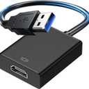 Fululuer USB to HDMI Adapter for Monitor | USB 3.0 to HDMI for PC Laptop MacBook | Compatible with Windows MacOS Android (Jet Black, USB3.0)