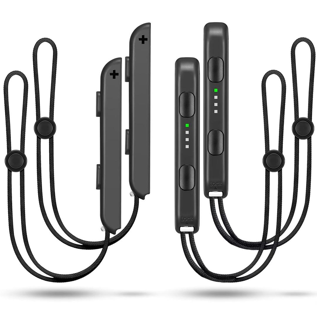 Gepicest Wrist Strap for Joycon 4 Pieces Switch Parts Accessories Controller Attachments Compatible with Joy Con, Dual Remote Comfort Controller Straps Black 2 Pairs