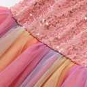 Baby Girls Tutu Dress Long Sleeve Toddler Sleeveless Dresses Infant Tulle Sundress (12 Months, 0-1sequin Pink Rainbow)