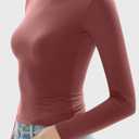 Women's Long Sleeve Shirts Crew Neck Slim Fit Going Out Tops Basic Tees Barely There Collection (M)