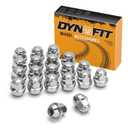Dynofit 12mmx1.5 OEM Lug Nuts for 2012-2021 Fusion,2013-2025 Escape,2009-2018 Focus,One-Piece Style Stock Wheel Nuts Replace for MKC MKZ Factory Nut, Compatible with Ford Lincoln,Work on AL/Steel Rim (Silver)