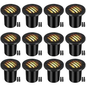 Gmalos Low Voltage Landscape Lighting: 10W 2700K Warm White LED Well Lights, 12/24V Outdoor In-Ground Lights with IP67 Waterproof for Garden Yard Pathway Pavers Deck Fence, 12 Pack with Connectors - Amazon.com