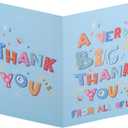 Penitue Large Thank You Card, 15.75x10.63in/40x27cm Jumbo Giant Appreciation Greeting Card with Envelope A Very Big Thank You for Teacher Boss Retirement Coworker Farewell (Blue)