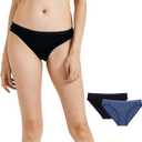 METARINO Women's Underwear Panties Soft Merino Wool Sports Active Briefs (X-Large, Black Denim Blue)