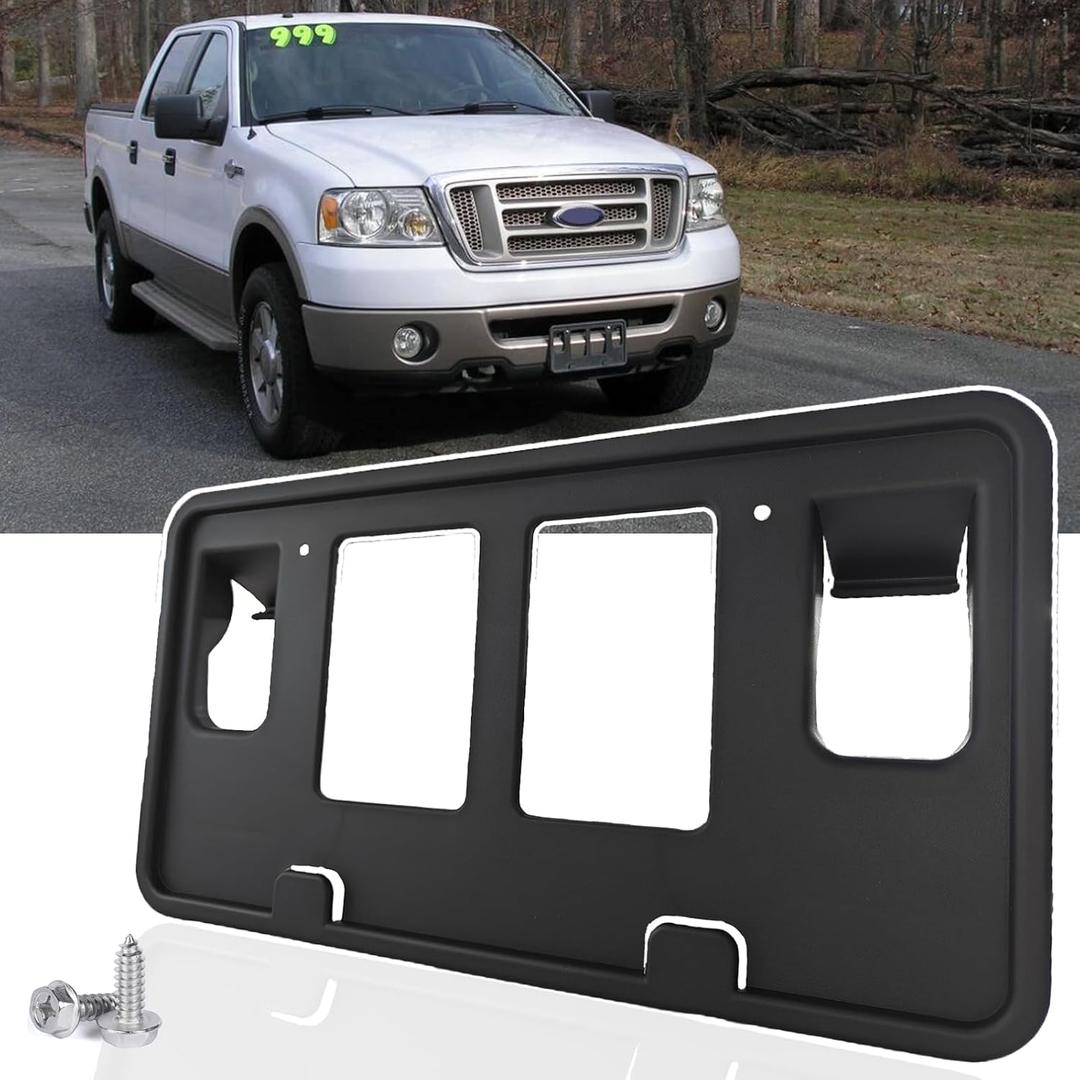 Front License Plate Frame for Ford F150 Lincoln Mark LT 2006 2007 2008 Front Bumper License Plate Holder Mounting Bracket Cover Replace # 6L3Z-17A385-AAA