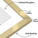 Americanflat 17x23 Picture Frame with Polished Plexiglass - Use as 13x19 Frame with Mat or Display 17x23 Photo Without Mat - Hudson Collection - Wide Picture Frames for Wall Display - Gold