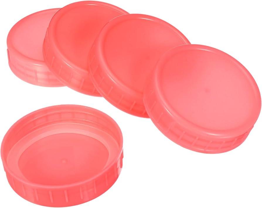 uxcell 16Pcs Regular Mouth Plastic Mason Jar Lids and Wide Mouth Plastic Storage Caps with Sealing Rings for Ball Canning Jars
