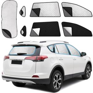 ZATOTOO Car Window Shade for Toyota RAV4 2019-2024, Privacy & UV Protection | Heat Insulation, 7 Packs for Full Privacy Protection, 2-in-1 Dual-Layer System, Breathable Mesh, Baby Naps,Camping & Car Rest