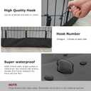 PJYuCien Dog Playpen Bottom Pad, Fits 24 Inch 8 Panels Regular Octagon Metal Exercise Pet Pen, Elastic Buckles Connections, Black (Note: Fence Not Included)
