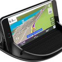 Loncaster Car Phone Holder, Car Phone Mount Silicone Car Pad Mat for Various Dashboards, Slip Free Desk Phone Stand Compatible with iPhone, Samsung, Android Smartphones, GPS Devices and More, Black