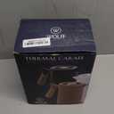 WOLFF - Thermal Coffee Carafe - 34oz / 1L Insulated Plastic Exterior Carafe for Hot or Cold Drinks - Leakproof Coffee and Tea Dispenser with Wood-like Handle and Glass Liner - Black, 34floz/1L