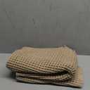 HomeRoots Stone Cotton Blend Woven Plush Throw Blanket with Fringe, 24"×16", 48"×20"