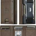 furid Leather Trifold Wallet for Men Slim: Rfid Thin Front Pocket Credit Card Holder - Minimalist Wallets with Metal Plates and Cash Band - Gift for Men Husband Father at Anniversary Birthday