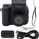 Digital Camera, 1080P LCD Colorful Display Mini Keychain Camera Supports up to 512GB Card with LED Flash Light and Continuity Dock