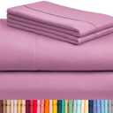 LuxClub 3 PC Sheet Set Bed Sheets Deep Pockets 18" Eco Friendly Wrinkle Free Cooling Machine Washable Hotel Bedding Silky Soft - Light Plum Twin XL