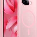 SPIDERCASE Magnetic for Google Pixel 9A Case, Military Grade Drop Protection Slim Translucent Matte Shockproof Anti-Fingerprint Phone Case for Pixel 9A, Pink