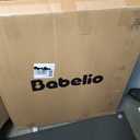 Babelio Baby Gate for Stairs, Kitchen & Doorways, 26-43" W 28" H No Bottom Bar| Easy Installation| One-Handed Operation| Auto-Close| Hardware Mount (Drill Needed) Safety Dog/Pet Gate Indoor (White)