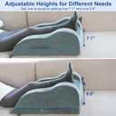 KingPavonini Adjustable Leg Elevation Pillows for After Surgery, Ergonomic Curve Keeps Knee Straight, Memory Foam Leg Pillow Elevation for Blood Circulation, Swelling and Pain Relief (Single Leg, Gray)