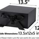 OEMVALATY Black Gift Box,13.5x12x5 Inches Gift Boxes with Lids for Presents with Magnetic Closure and Ribbon for Wedding,Storage,Birthday
