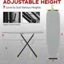 Ironing Board Full Size 54x14, RAINHOL Height Adjustable Iron Board with Thick Padded Cover and Smart Hanger, Heavy Duty Foldable Ironing Table with Silicone Pad Iron Rest, Gray