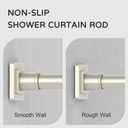 UIOSANRT Brushed Nickel Shower Curtain Rod 31-79 Inches Non-Slip Shower Rod Tension Mounted No Drill Tension Shower Curtain Rods Spring Tension Rod for Windows Bathroom