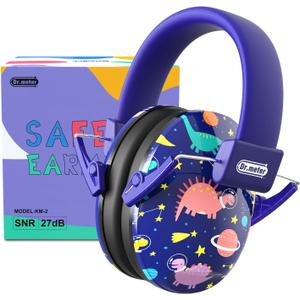 Dr.meter Noise Cancelling Headphones for Kids Adults: 27SNR Adjustable Ear Muffs for Noise Reduction- Kids Ear Protection for Monster Jam, Airplane, Fireworks, Concerts and Sports Events (Blue Print)