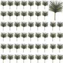 GXXMEI 62PCS Artificial Green Pine Needles Branches Stems Picks Fake Greenery Pine Picks for Christmas Garland Wreath Embellishing and Home Holiday Garden Decoration