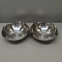2 Pcs Large Silver Candy Bowl Stainless Steel Decorative Bowl 8 Inches Candy Dish for Office Entryway Desk Key Tray Table Silver Tray Mirror Polished
