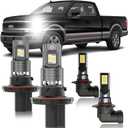 for 2004-2014 Ford F150 FOG Lights Bulbs Combo, 4pcs Super Bright White Dual Beam and Fog Lights Blubs Package, 1:1 Size as Stock Bulbs, Plug and Play