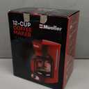 MELLERHOME 12-Cup Red Coffee Maker - Perfect for Home or Office, Borosilicate Carafe, Auto-Off, Reusable Filter, Anti-Drip, Keep-Warm Function, Clear Water Level Window, Red Kitchen Accessories