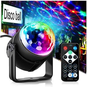 Party Lights,Disco Light Disco Ball Dj Rave Lights Strobe Lights Sound Activated Stage Lights Projected Effect Dancing Light Remote Control for Birthday Xmas Wedding Bar Glow Party Christmas