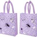 20Pcs Purple Music Party Gift Bags Non-woven Goodie Bag Reusable with Handle for Music Fans Gathering Purple Themed Birthday Decoration Supplies