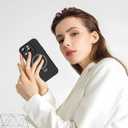 Mag-Ring Designed for iPhone 15 Pro Max Case, Liquid Silicone [Moisturizing Factor] Extreme Soft Slim Phone Case with Stand [Compatible with MagSafe] for 15 Promax 6.7 inch Men Women, Black