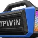 Portable Bluetooth Speakers Loud - Wireless Speaker 80W Peak, Light Show, 20H Playtime, Strong Bass, BT 5.3, TWS, IPX6 Waterproof for Outdoor Travel Beach Camping - Blue