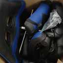 Simple Deluxe Gaming Chair, High Back Office Computer Desk Chair with Adjustable Lumbar Support, Recliner Swivel Video Game Chair with Footrest, Height Adjustable Seat and Backrest, Black/ Blue