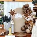 83pcs Dark Brown Balloons with 2 Foil Star Balloons, 18 12 10 5 Inch Coffee Brown Latex Balloon Garland Arch Kit for BOHO Birthday Bear Baby Shower Wedding Party Decorations