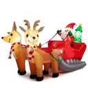 4.3-ft H Lighted Inflatable Santa Clause Sleigh and Reindeer