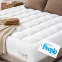 Niagara Sleep Solution Cloud-Like King Mattress Topper - 100% Cotton Top Mattress Pad for Back Pain Relief - Breathable & Naturally Cooling for Hot Sleepers, White