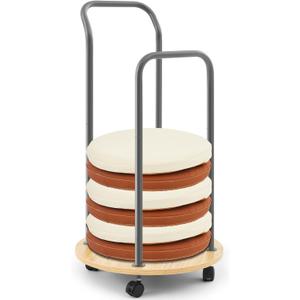Mobile Cushion Cart Storage Trolley Classroom Desk Cart with Heavy Duty Rolling and Locking Casters for Toddler Preschool Classroom Rest Mat Trolley Cushions