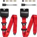 2 Pack 3 Pt Adjustable Retractable Straps Pads Universal Replacement Set for Go Kart, Golf Cart, UTV, VR, Pickup, Truck Modification Seatbelt Protective Covers Kit