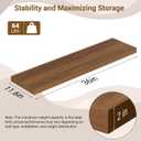 36 Inch Floating Shelves, 12 Inch Deep Floating Shelves for Wall, Extra Deeper & Thicker Wooden Wall Shelf with Invisible Brackets, Shelf for Bedroom Home Decor（Walnut, Set of 2）