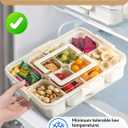 Snackle Box Container Dishwasher Safety Divided Serving Tray with Lid and Handle Charcuterie Board for Portable Snack Platters for Fruits Snacks Perfect for Road Travel Party  Grey brown + Transparent