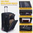 ROPLUS Laduga Softside Expandable Luggage with Large Steel Wheels Checked-Luggage Suicase (Purple, 25-Inch)