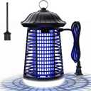Bug Zapper Outdoor/Indoor,Mosquito Zapper 4200V High Powered Waterproof Electronic Mosquito Killer,15W UVA Mosquito Lamp Bulb,Fly Traps Patio Insects Killer (Dark Black)