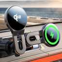 LISEN for Qi2 15W MagSafe Car Mount Charger, [15w Fast Charge&Safer] Magsafe Car Charger, Vent Magnetic Wireless, Vent Phone Mount Fits iPhone 16 Pro Max Plus 15/14/13 Mini, 17 Strong Magnets