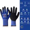 Safety Work Gloves, SF001, Comfort Stretch Fit, Power Grip, Smart Touch, Durable Foam Coated, 3Pairs & 12Pairs (Black, XXL)
