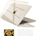 EooCoo Case Compatible with MacBook Air 15 inch 2024 2023 Release M3 A3114 M2 A2941 Liquid Retina Display, Plastic Hard Shell Case + Keyboard Cover + Screen Protector, Crystal Starlight