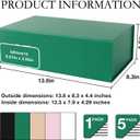 LFBOX Green Christmas Gift Box with Magnetic Lids 13.8x8.3x4.4 in, Bridesmaid Groomsman Proposal Box, Large Rectangle Storage Box 5 Pack